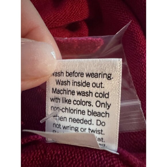 Croft & Barrow Pink Stretchy Knit Sweater Size XXL NWT $36 V Neck Acrylic - Picture 5 of 7